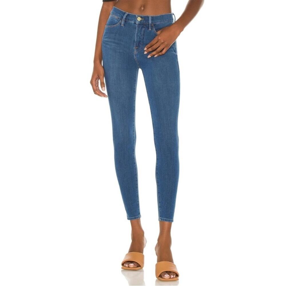Frame | Women’s 24 Hr Le High Skinny Inez Medium Blue Wash High Rise Stretch 31